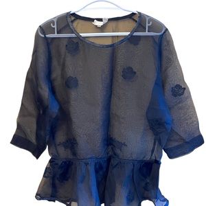 Aritzia Wilfred LeFou Bayard Sheer Blouse EUC